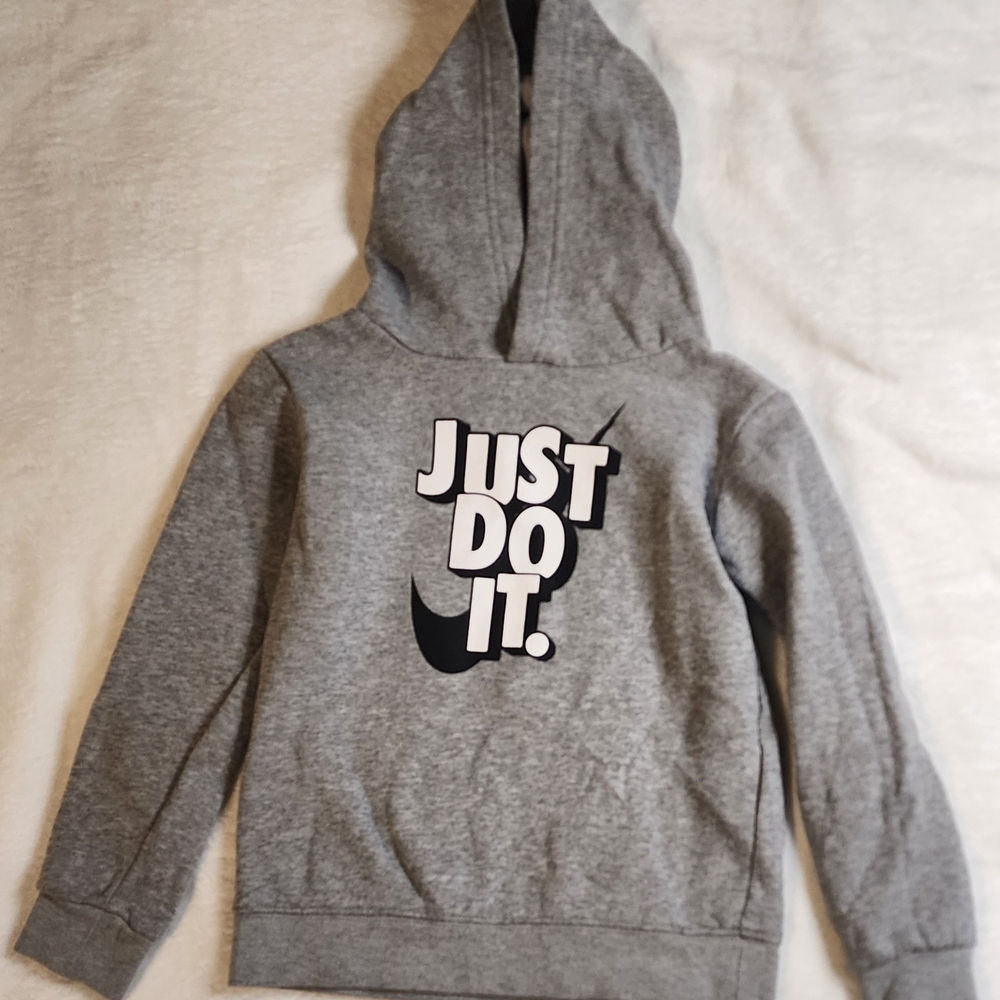 Nike‎ Kids Gray 'Just Do It' Hoodie, 4T EUC